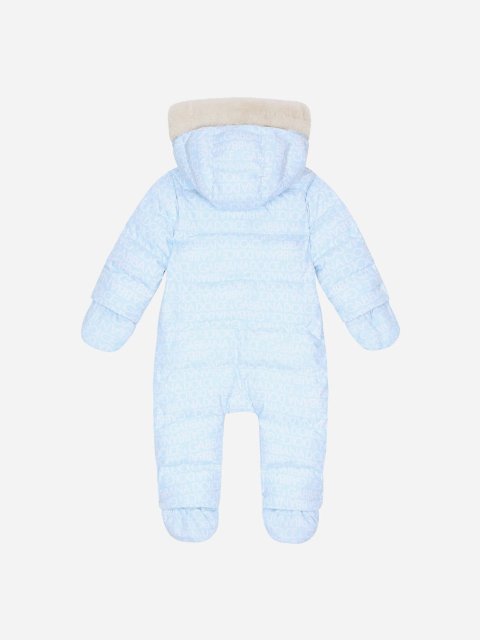 Голубой зимний комбинезон DOLCE&GABBANA стеганый с капюшоном: фото 2 - Invogue