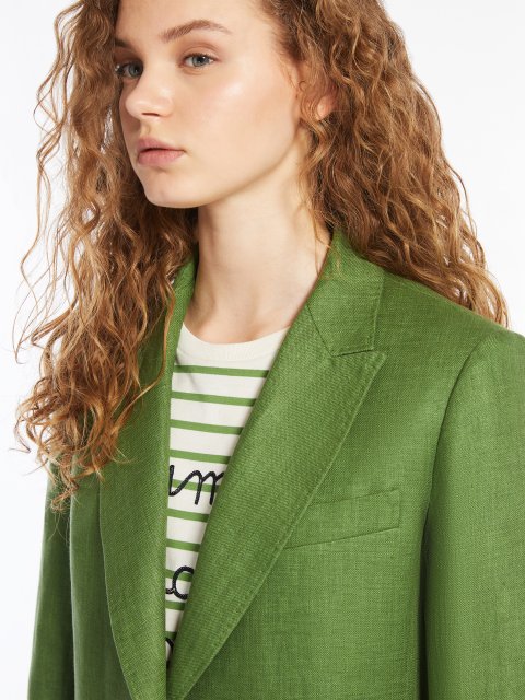 Зелений жакет Weekend Max Mara з льону: фото 5 - Invogue