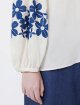 Кремова сорочка Weekend Max Mara з льону з вишивкою: фото 3 - Invogue