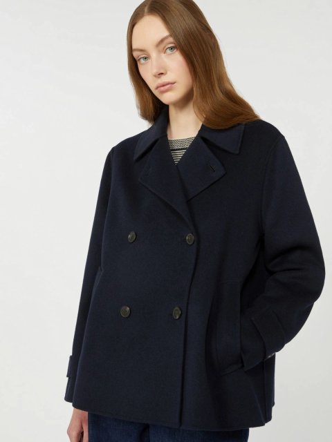 Темно-синє пальто WEEKEND MAX MARA з суміші вовни: фото 4 - Invogue