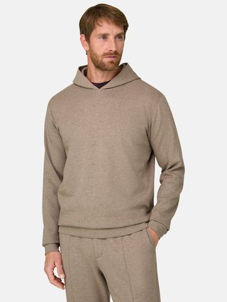 Темно-бежевое худи BOGGI Milano из хлопка и вискозы: фото 2 - Invogue