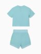 Комплект з футболки та шортів з піке з логотипом Eagle Emporio Armani Kids зелений: фото 2 - Invogue