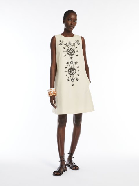 Молочна сукня Weekend Max Mara з бавовни та льону: фото 1 - Invogue