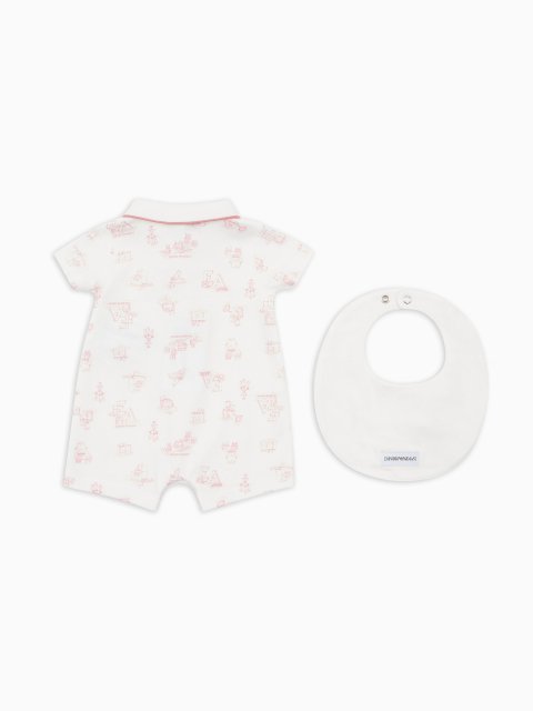 Комплект EMPORIO ARMANI KIDS з комбінезона та слинявчика: фото 1 - Invogue