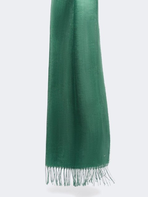 Зеленый шарф Weekend Accessories из чистой льняной пряжи: фото - Invogue