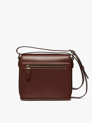 Бордовая сумка MAX MARA из кожи с металлической застежкой: фото 3 - Invogue