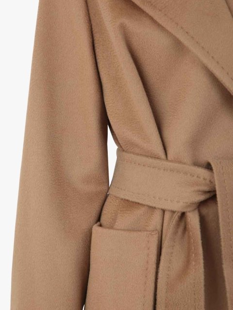 Темно-бежеве пальто MAX MARA з вовни з поясом: фото 3 - Invogue