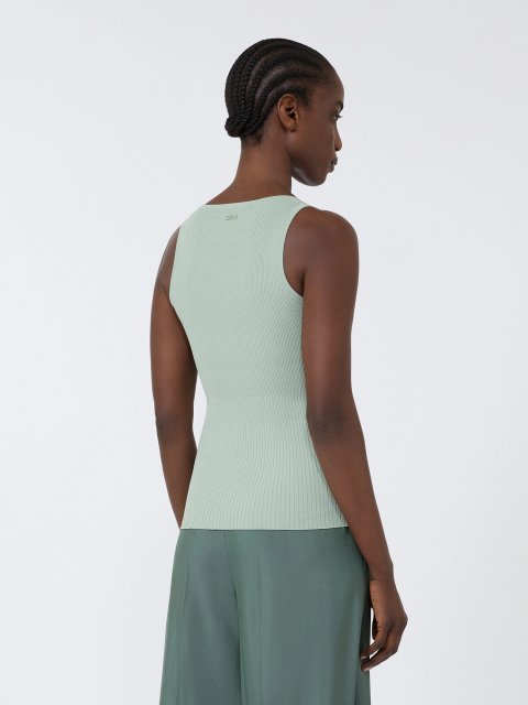 Зелёный топ Max Mara из вискозы и полиэстера: фото 3 - Invogue