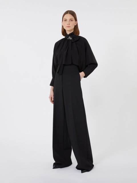 Чорні брюки MAX MARA з віскозного трикотажу: фото 1 - Invogue