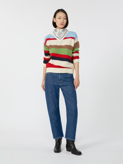 Різнокольоровий светр WEEKEND MAX MARA з суміші бавовни: фото 1 - Invogue