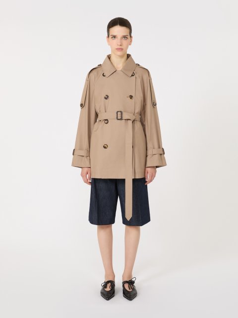 Темно-бежевий плащ MAX MARA двобортний: фото 3 - Invogue