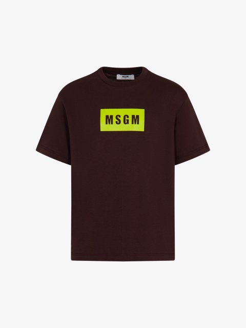 Коричневая футболка MSGM из хлопка: фото - Invogue