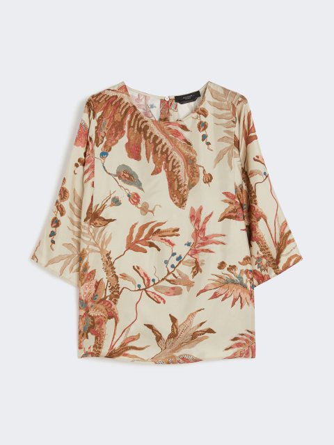 Блуза з принтом WEEKEND MAX MARA з шовкової саржі: фото - Invogue