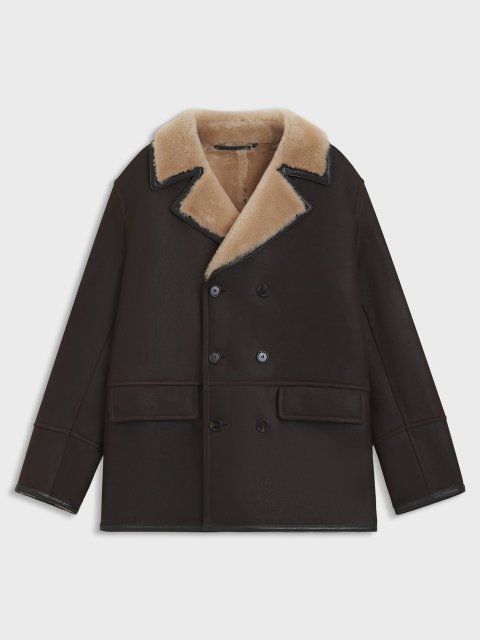 Бежевая куртка кожа BOSS из кожи: фото - Invogue