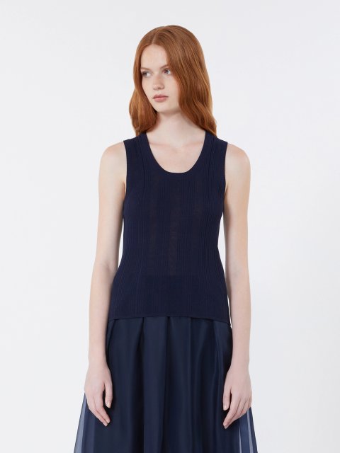 Темно-синя майка Weekend Max Mara: фото 2 - Invogue
