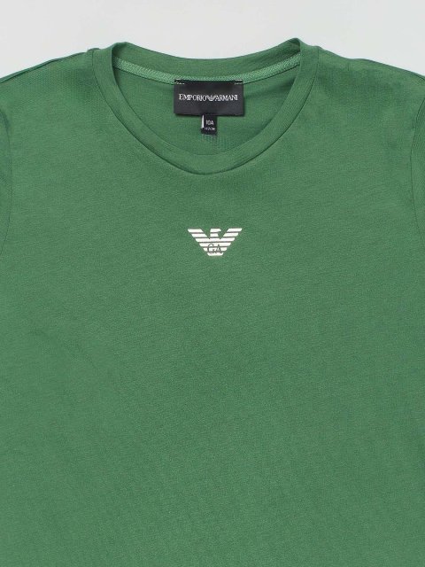 Зелена футболка EMPORIO ARMANI KIDS з логотипом: фото 2 - Invogue