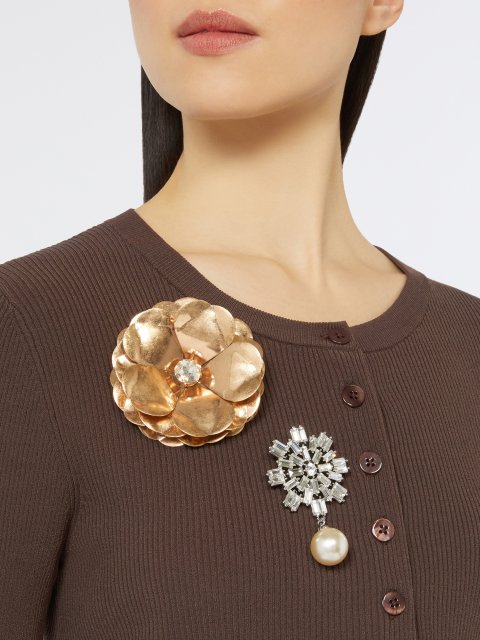 Бронзова брошка WEEKEND ACCESSORIES у формі квітки: фото 1 - Invogue