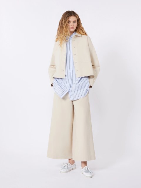 Бежеві брюки WEEKEND MAX MARA бавовняні: фото 1 - Invogue