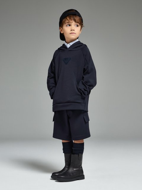 Темно-синя кофта EMPORIO ARMANI KIDS з модалу: фото 1 - Invogue