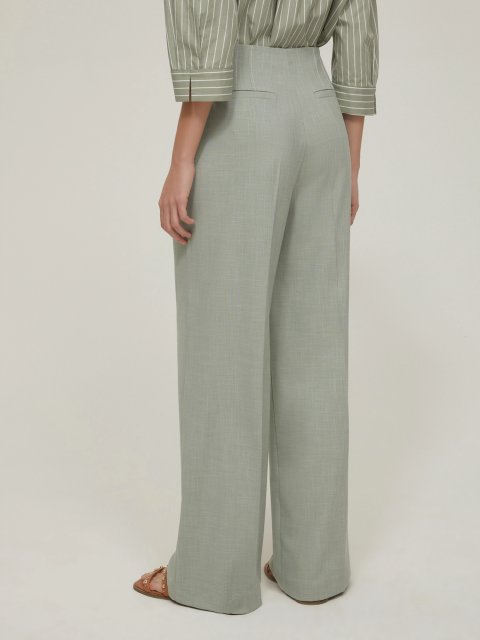 Светло-зеленые брюки PennyBlack широкие: фото 2 - Invogue