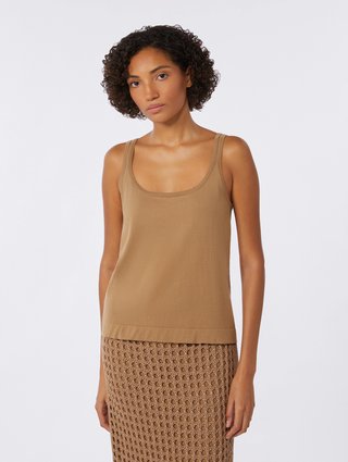 Карамельная майка Max Mara из хлопка: фото 2 - Invogue