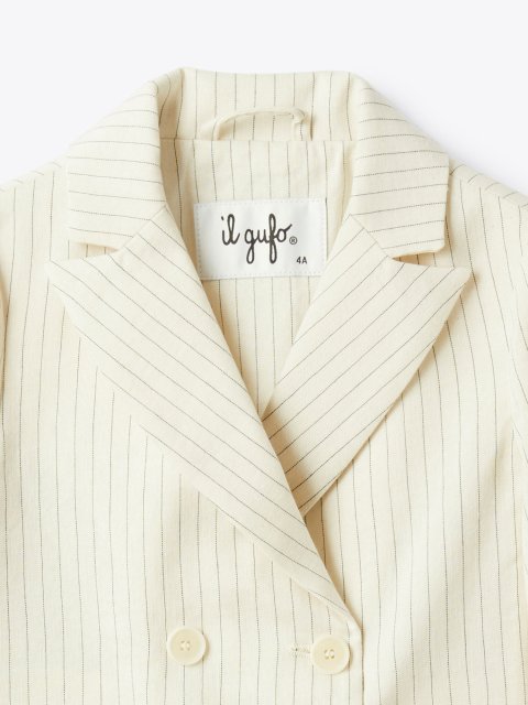 Молочний жакет IL GUFO у тонку смужку: фото 3 - Invogue
