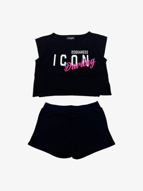 Чорні футболка, шорти DSQUARED KID : фото - Invogue