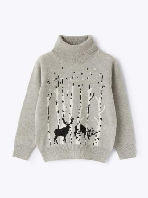 Сірий светр IL GUFO з вовни з високим коміром: фото - Invogue