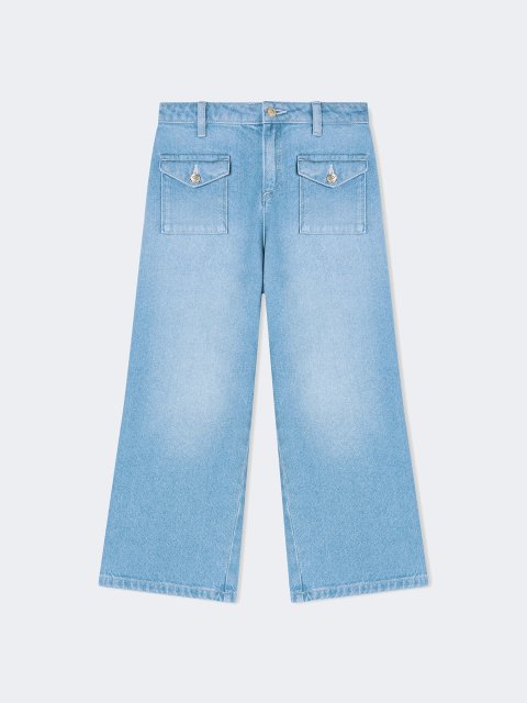 Джинси з деніму з ліоцеллом з накладними кишенями Emporio Armani Kids: фото - Invogue