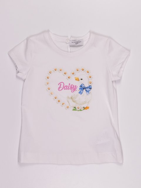 Белая футболка MONNALISA: фото - Invogue