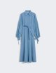 Блакитна сукня MAX MARA з бавовняної тафти: фото - Invogue