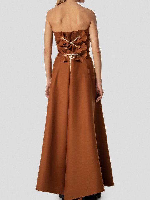 Коричневое платье LITKOVSKAYA: фото 2 - Invogue