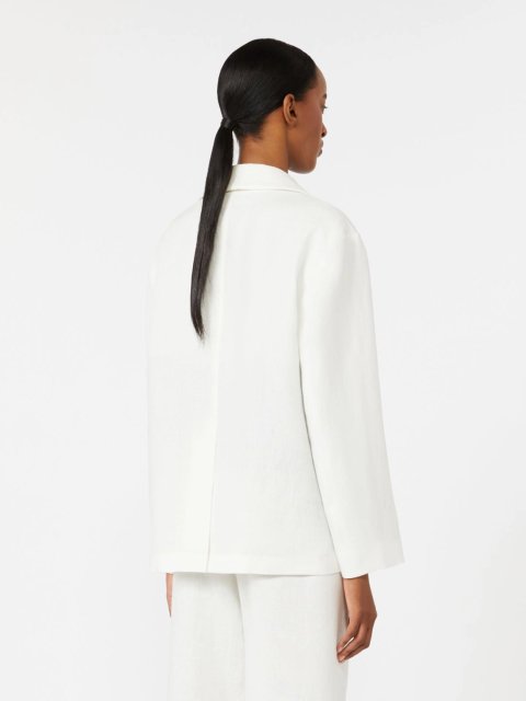 Білий жакет Max Mara з лляної тканини: фото 3 - Invogue