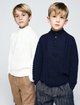 Темно-синий свитер Emporio Armani из хлопка и полиамида: фото 1 - Invogue