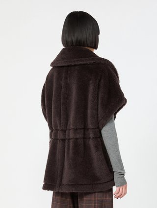 Коричневый кейп Max Mara из альпаки и шерсти: фото 3 - Invogue