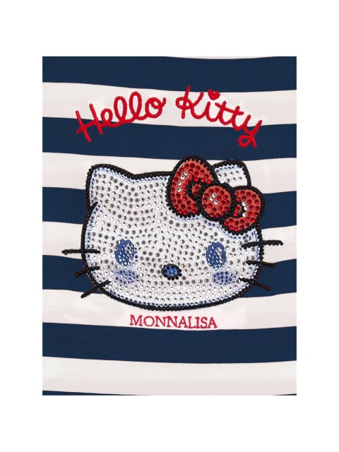 Футболка Hello Kitty в біло-синю смужку Monnalisa: фото 2 - Invogue