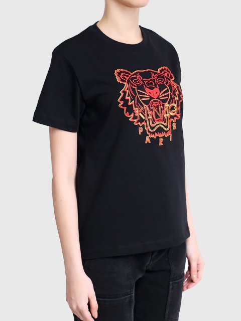 Чёрная футболка KENZO: фото 2 - Invogue