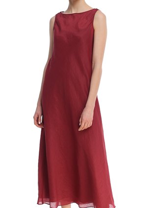 Бордовое платье MAX MARA: фото 3 - Invogue