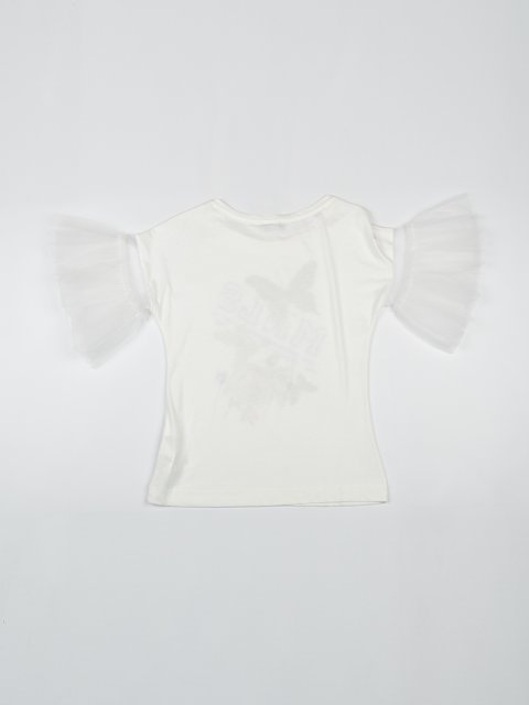 Кремова футболка MONNALISA : фото 1 - Invogue