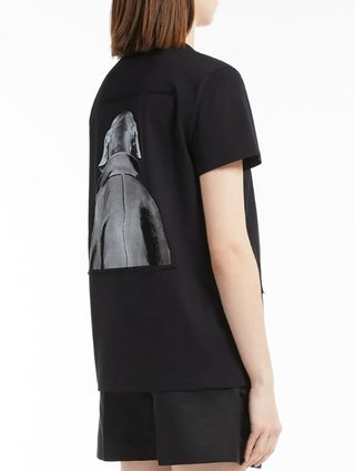 Чёрная футболка MAX MARA: фото 2 - Invogue
