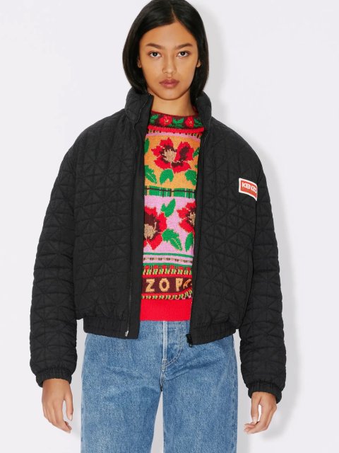 Чорний пуховик KENZO з прихованим капюшоном: фото 4 - Invogue