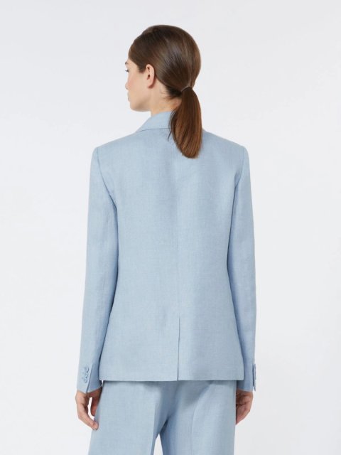 Блакитний жакет Weekend Max Mara з чистого льону: фото 3 - Invogue