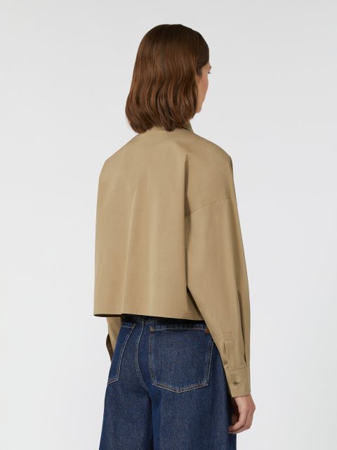Бежева сорочка WEEKEND MAX MARA з щільного бавовняного попліну: фото 3 - Invogue