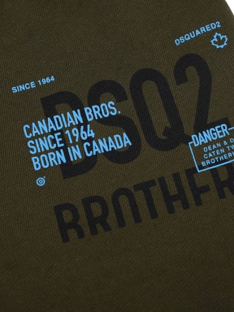 Зелёные брюки спорт DSQUARED KID: фото 2 - Invogue