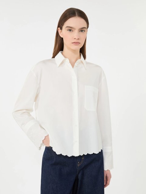 Молочна сорочка WEEKEND MAX MARA з бавовняного попліну: фото 4 - Invogue