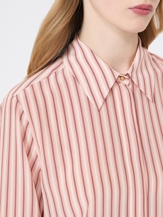 Рожева сорочка в смужку Max Mara з шовку: фото 4 - Invogue