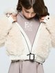 Кремовая шуба Emporio Armani из искусственного меха: фото 1 - Invogue