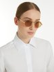Золотисті окуляри Max Mara круглі: фото 1 - Invogue