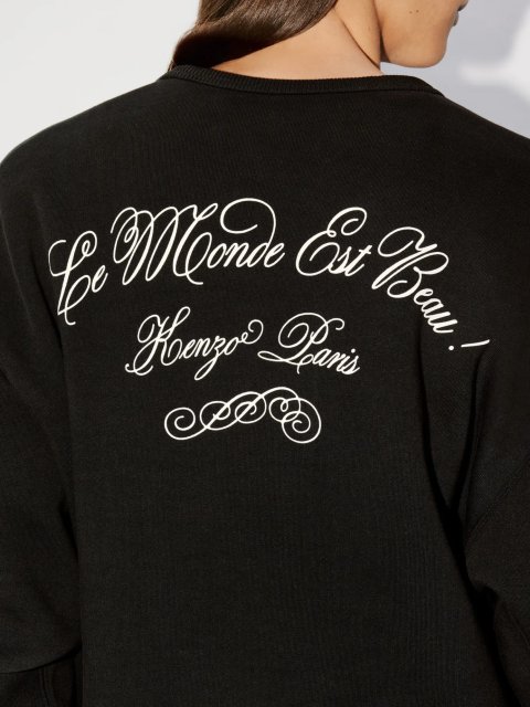 Черный свитер KENZO с длинным рукавом из хлопка: фото 4 - Invogue