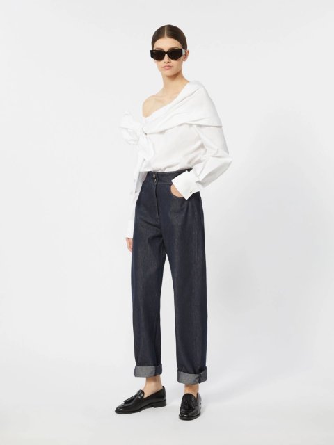 Біла блуза MAX MARA з бавовняного попліну: фото 1 - Invogue